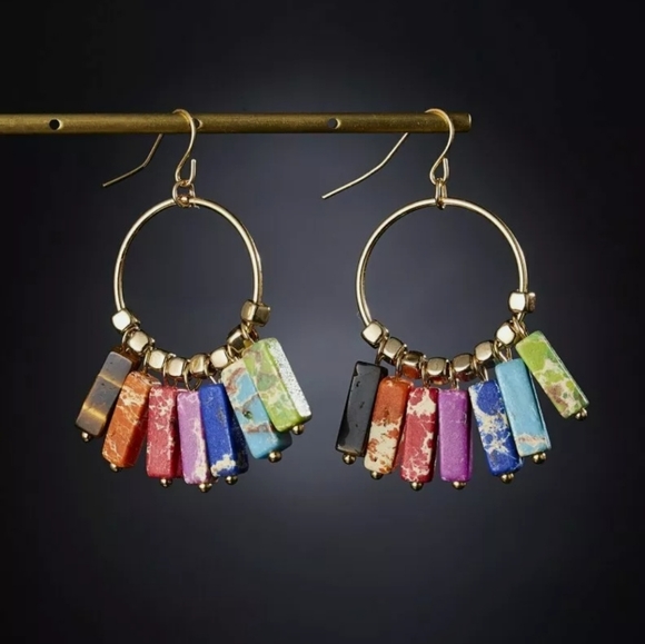 Hand Crafted Jewelry - CHAKRA BALANCING NATURAL STONE EARRINGS